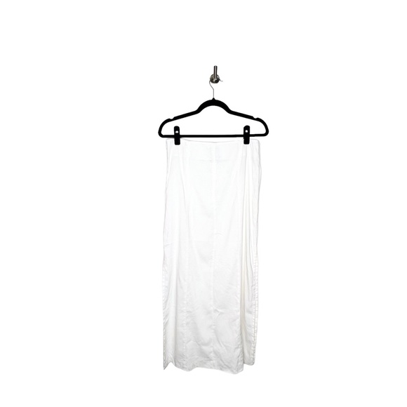 Theory Double-Face Linen Blend Slit Skirt Ivory Size 4 - Picture 3 of 8